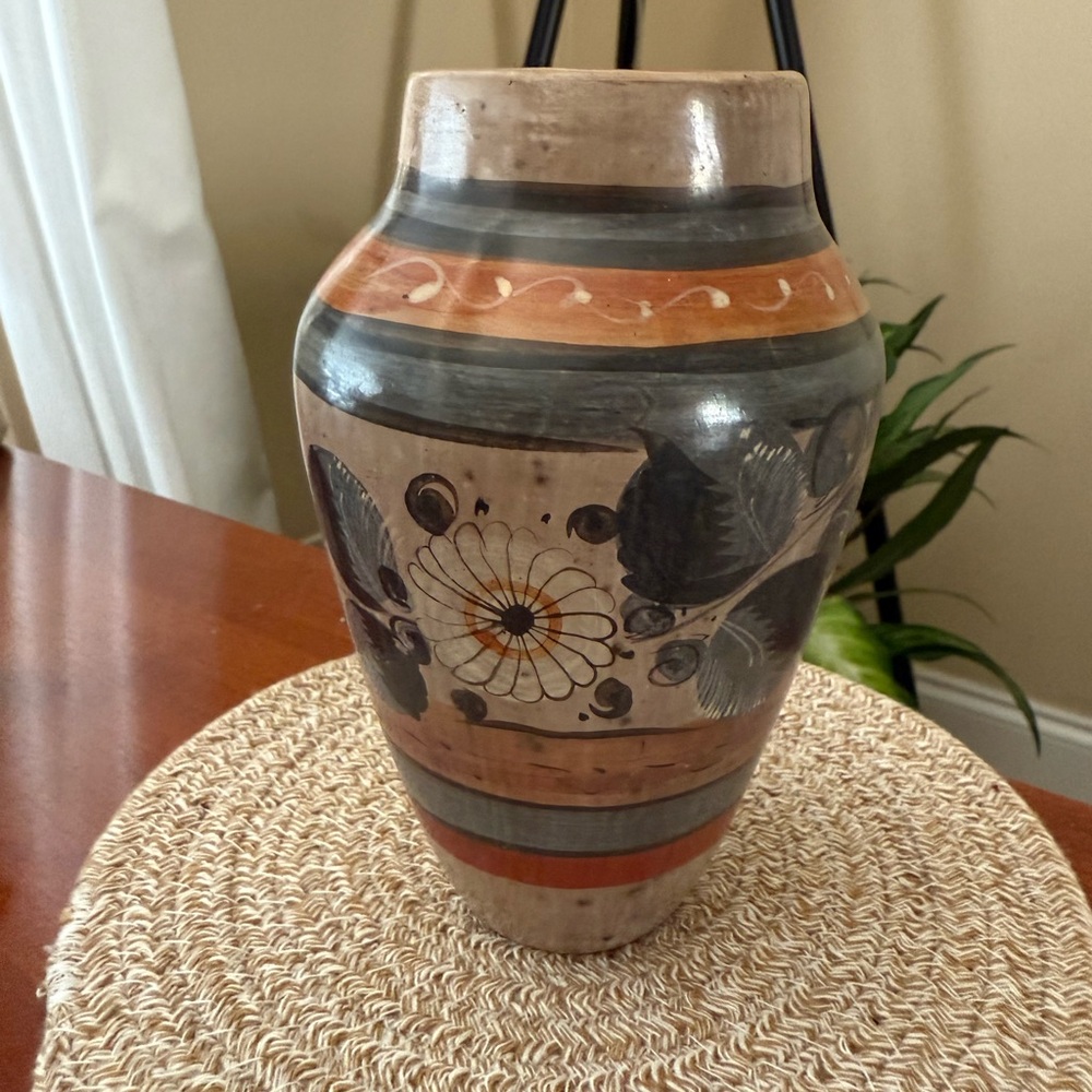 Vintage Tonala Pottery Vase with Earthy Tones